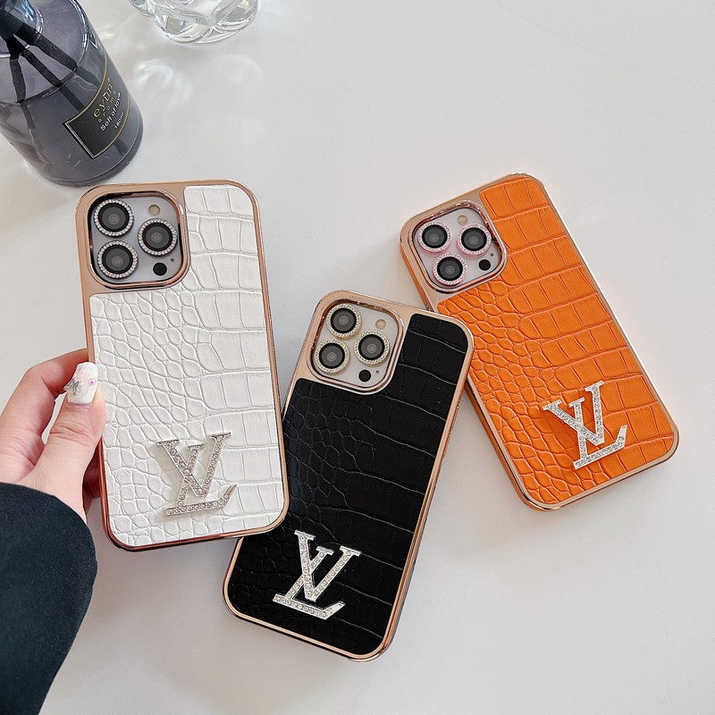 Lou Diamond Logo Rose Gold iPhone Case