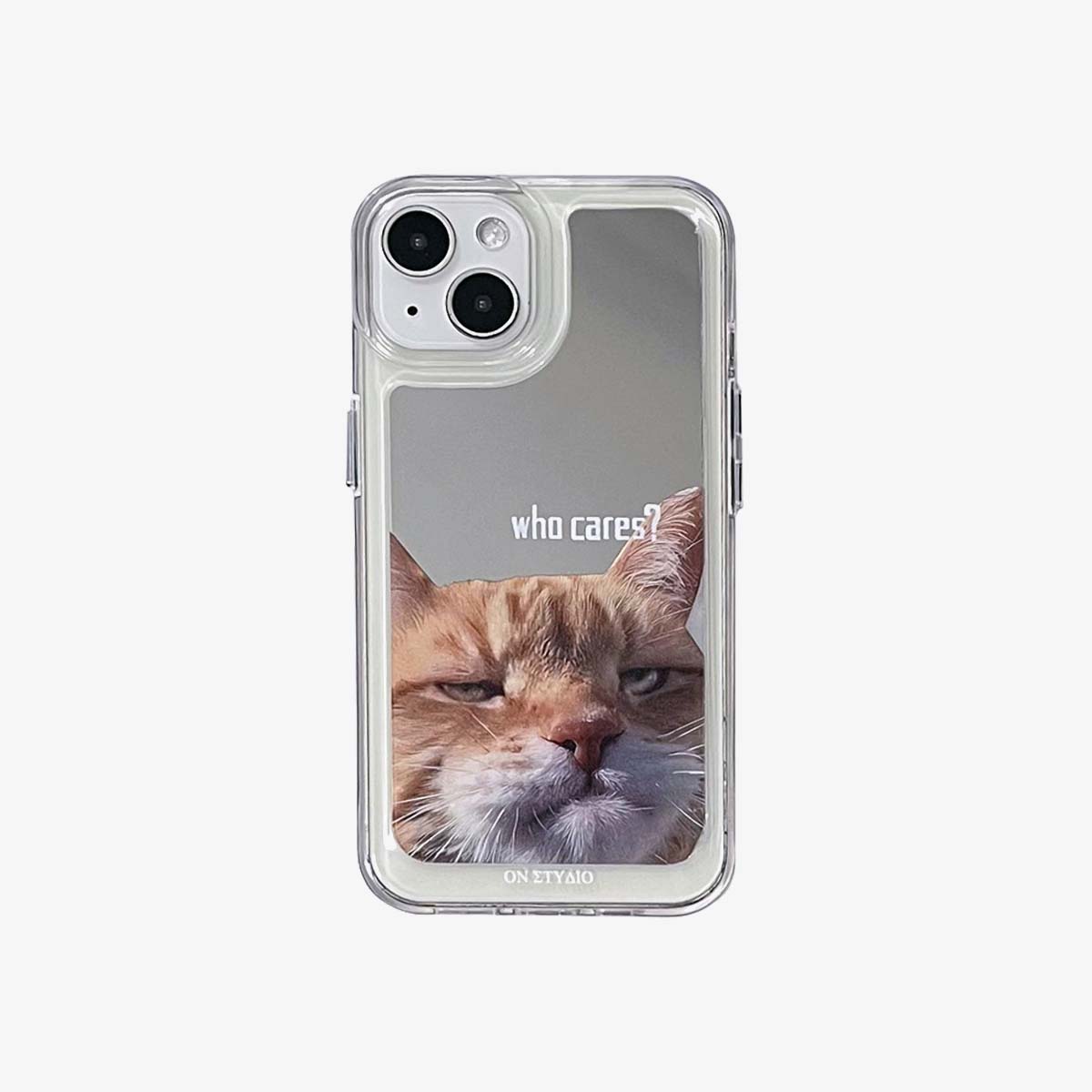 Mirror iPhone Case | Couple Cats & Dogs Who Cares (Buy 2 and get 50% off one) - Bestocase