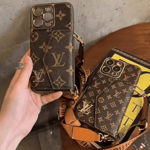 Monogram iPhone Case With Wallet And Strap Brown Small Printing-XFQ240329 - Bestocase