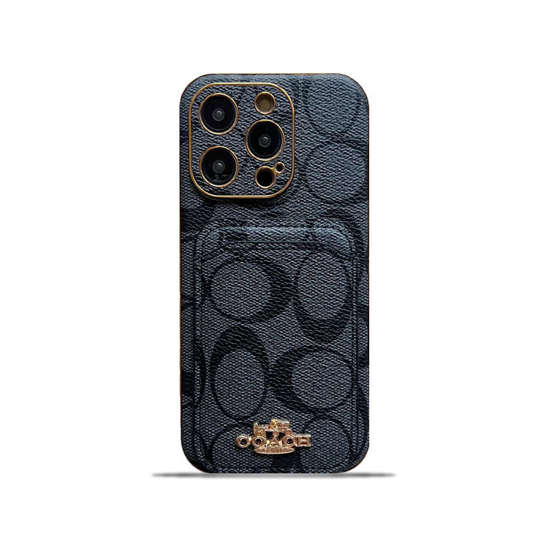 Coach iPhone Case With Card Holder Black  -KB241651 - Bestocase