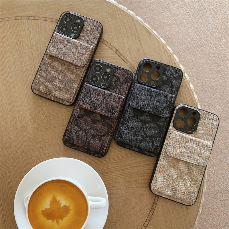 Coach iPhone Case With  Wallet Dark Brown-HP240513 mysite