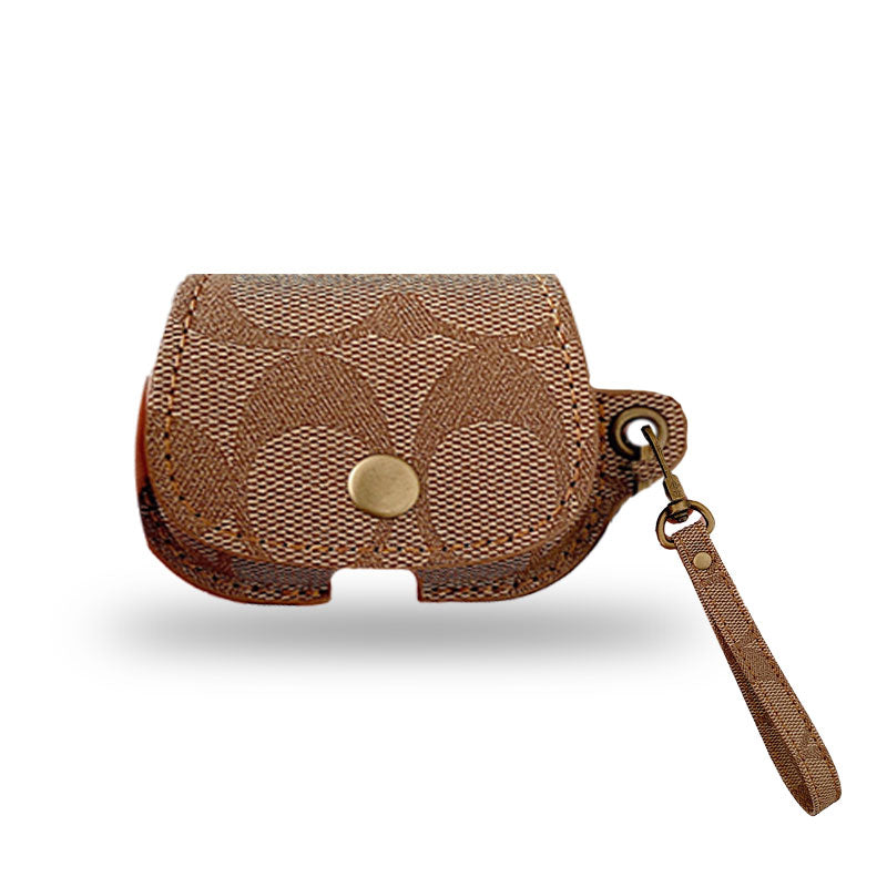 Leather Coach AirPods Pro Case Brown-CC231215 - Bestocase