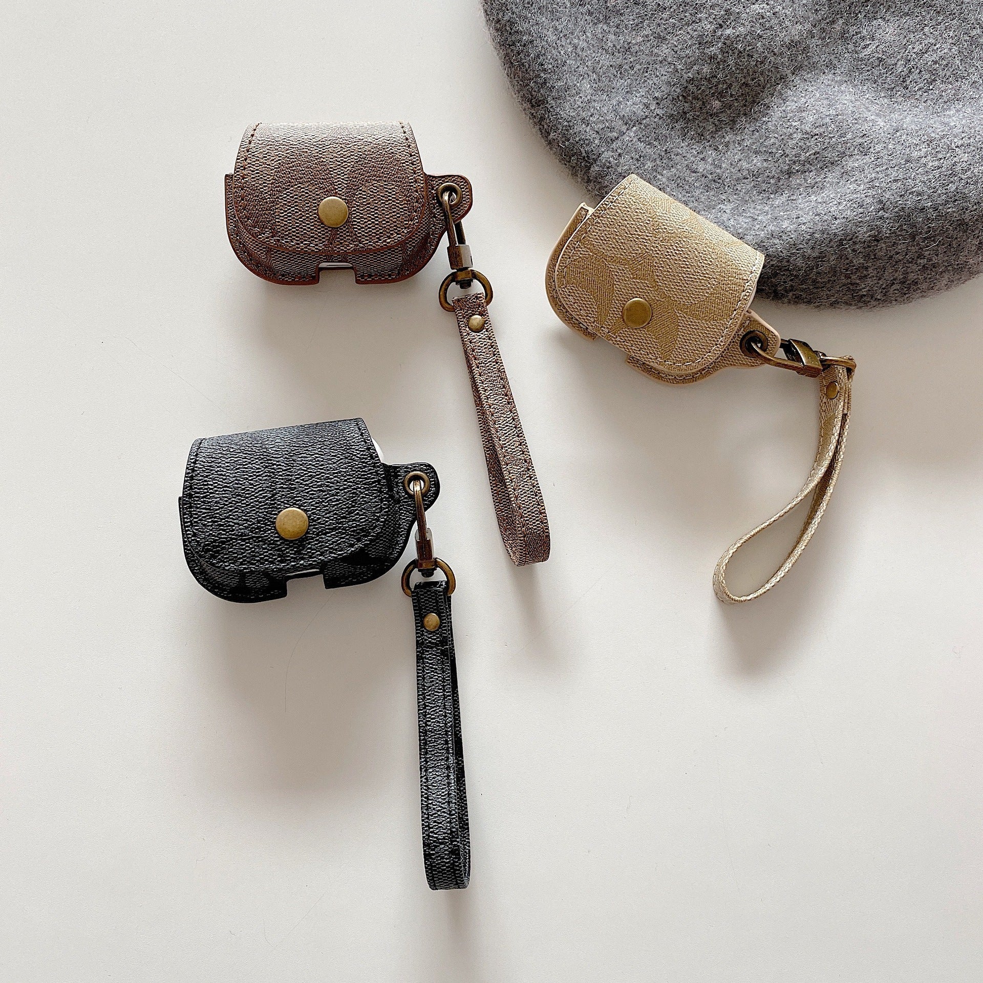 Leather Coach AirPods Pro Case Brown-CC231215 - Bestocase