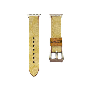 Leather Coach Apple Watch Band Dark brown-YHK244221710 - Bestocase