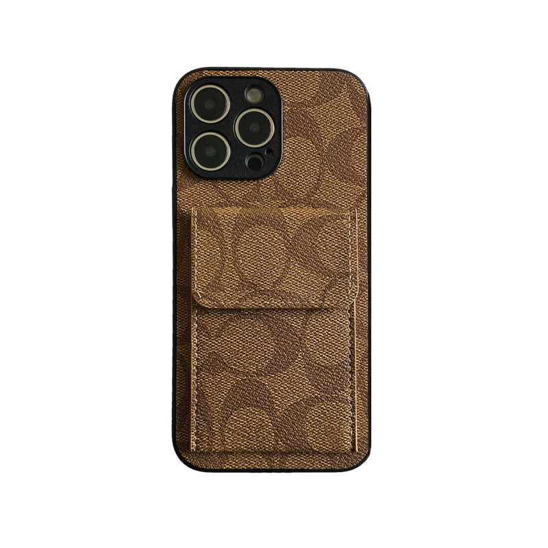 Coach iPhone Case With  Wallet Dark Brown-HP240513 mysite
