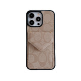 Coach iPhone Case With Card Holder And Strap Dark Brown -SJ240513 - Bestocase