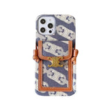 White Celine iPhone Case With Card Holder -LH240109 - Bestocase