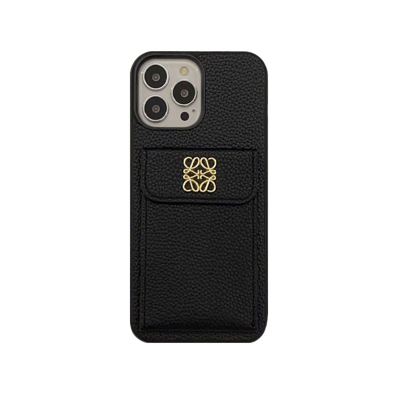 LOEWE iPhone Case With Card Holder Black-QBK240603 - Bestocase