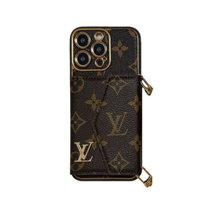 Monogram iPhone Case With Wallet And Strap Brown Small Printing-XFQ240329 - Bestocase
