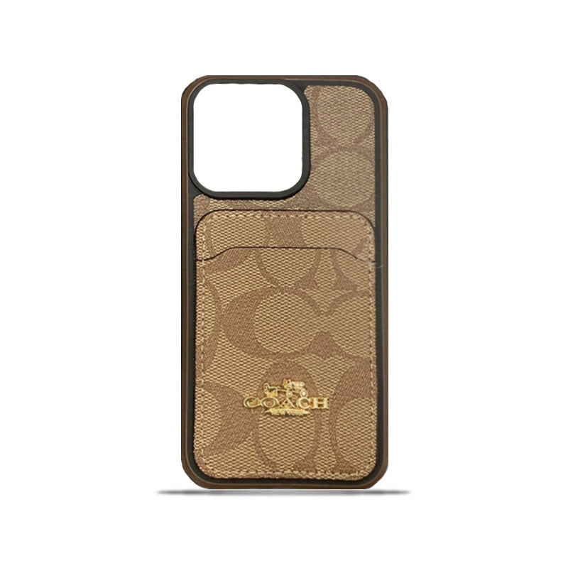 Coach iPhone Case With Card Holder Coffee -KB241416 - Bestocase