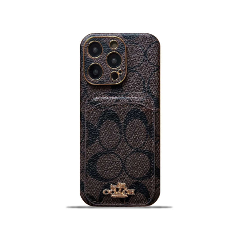 Coach iPhone Case With Card Holder Brown  -KB241651 - Bestocase