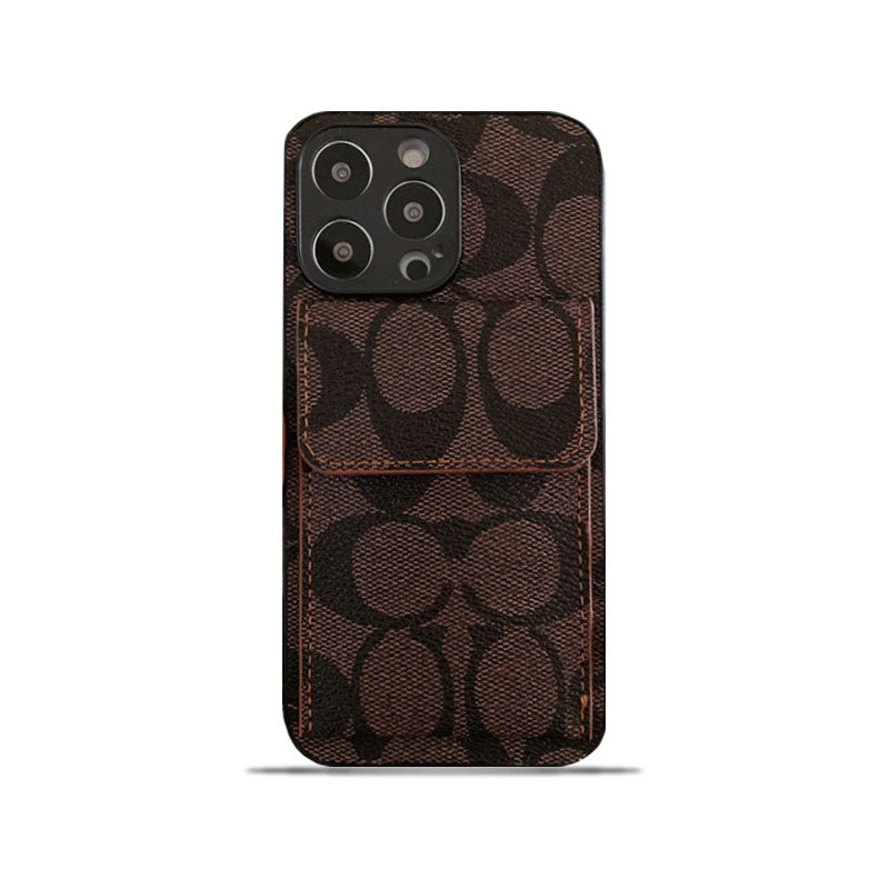 Coach iPhone Case With  Wallet Dark Brown-HP240513 mysite