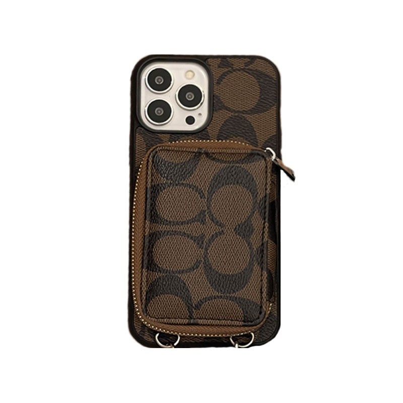 Coach iPhone Case With Wallet Coffee-LQB241412 mysite