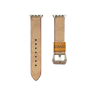 Leather Coach Apple Watch Band Dark brown-YHK244221710 - Bestocase