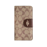 Coach iPhone Case  Leather Flip Case with Card Holder Brown-PTK241622 mysite