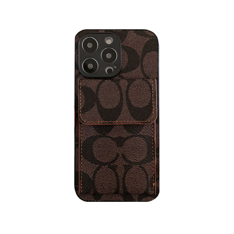 Coach iPhone Case With  Wallet Dark Brown-HP240513 mysite