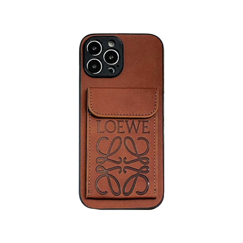 LOEWE iPhone Case With Card Holder Brown-LZP241448 - Bestocase
