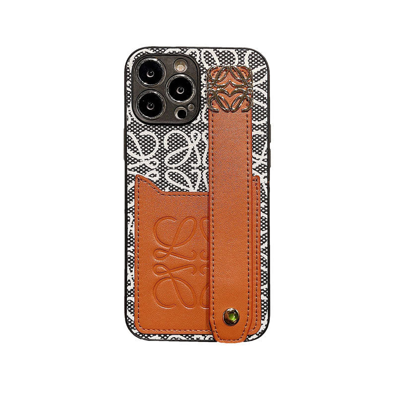 Funda de piel Loewe para iPhone, color negro - HDK231201