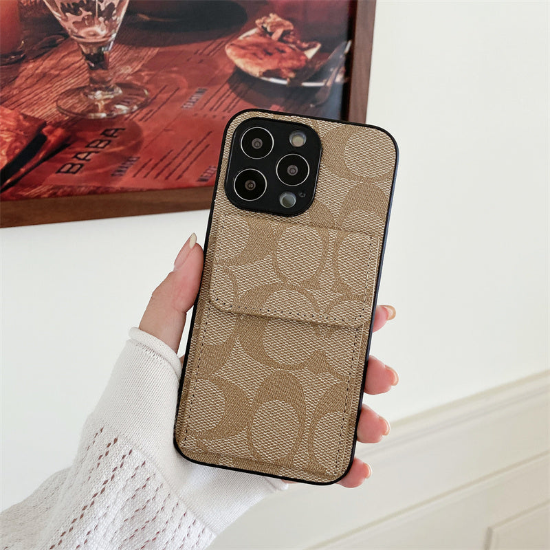 Coach iPhone Case With  Wallet Coffee-HP240513 - Bestocase