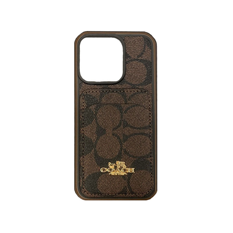 Coach iPhone Case With Card Holder Coffee -KB241416 - Bestocase