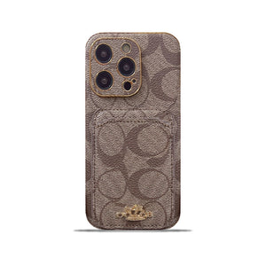 Coach iPhone Case With Card Holder  Coffee  -KB241651 - Bestocase