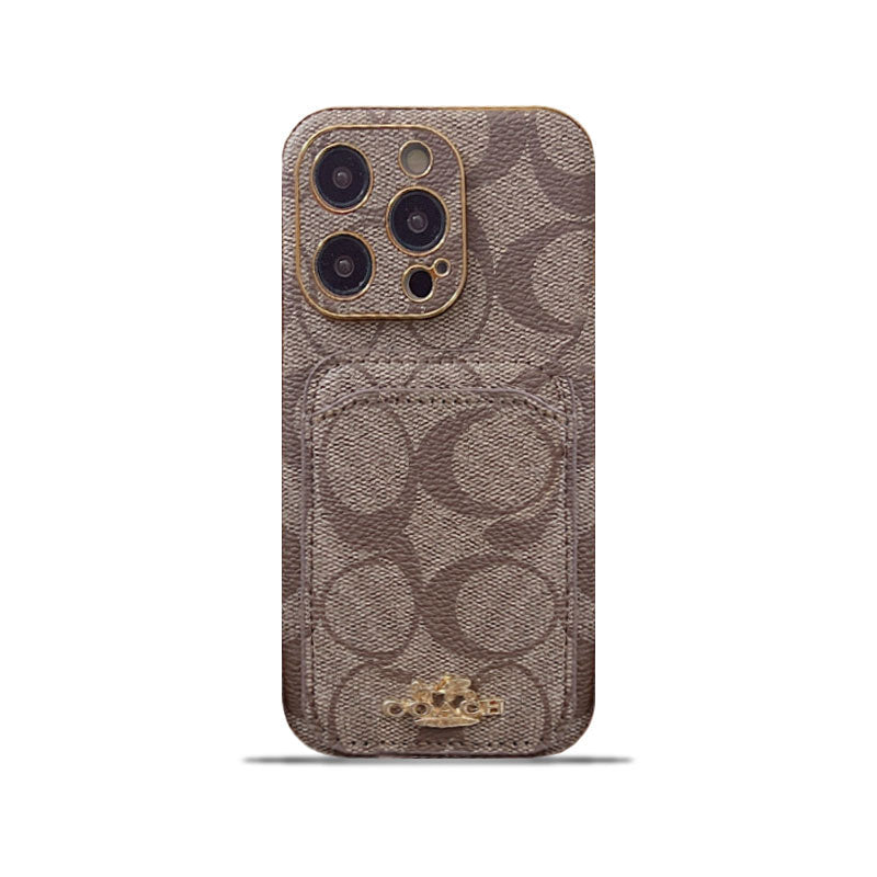 Coach iPhone Case With Card Holder  Coffee  -KB241651 - Bestocase