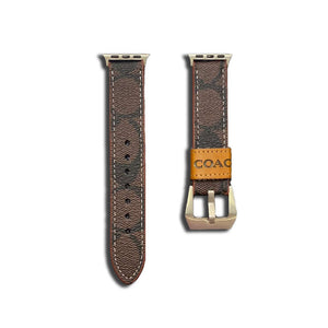 Leather Coach Apple Watch Band Dark brown-YHK244221710 - Bestocase