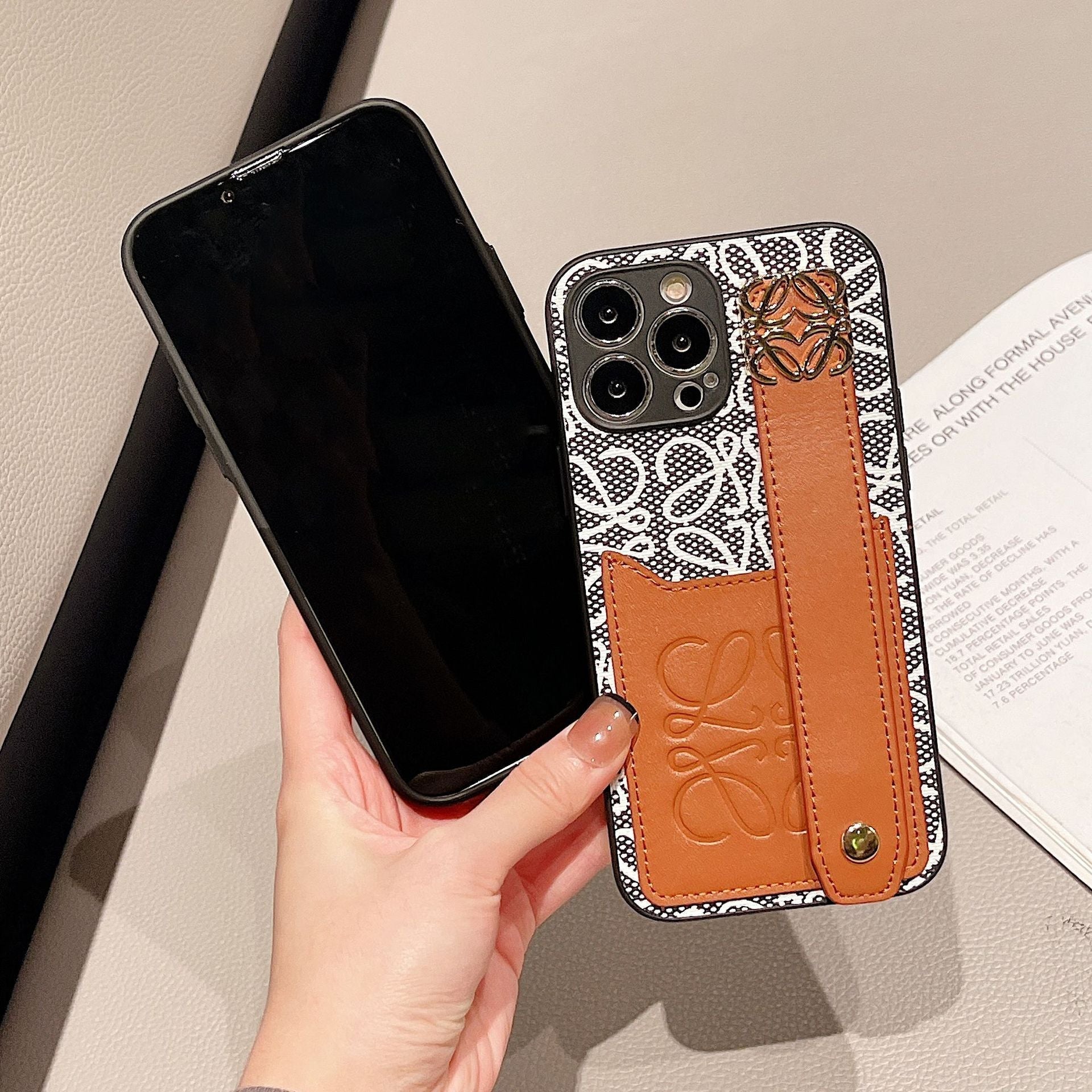 Leather  Loewe iPhone Case Black-HDK231201 mysite