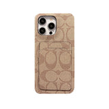 Classic Coach  iPhone Case With Card Holder White -JQB240330 - Bestocase