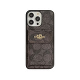 Coach iPhone Case With Card Holder Wallet Light Brown  -SZK240425 - Bestocase
