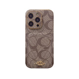 Coach iPhone Case With Card Holder  Coffee  -KB241651 - Bestocase