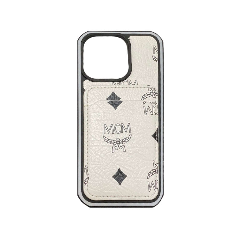 MCM iPhone Case With Card Holder  Yellow-MCK240603 - Bestocase
