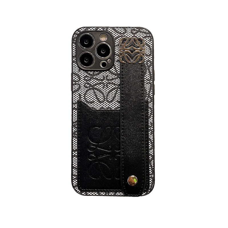 Funda de piel Loewe para iPhone, color negro - HDK231201