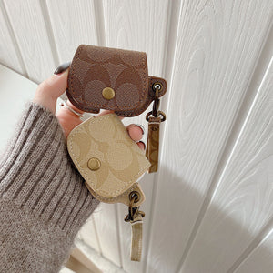 Leather Coach AirPods Pro Case Brown-CC231215 - Bestocase