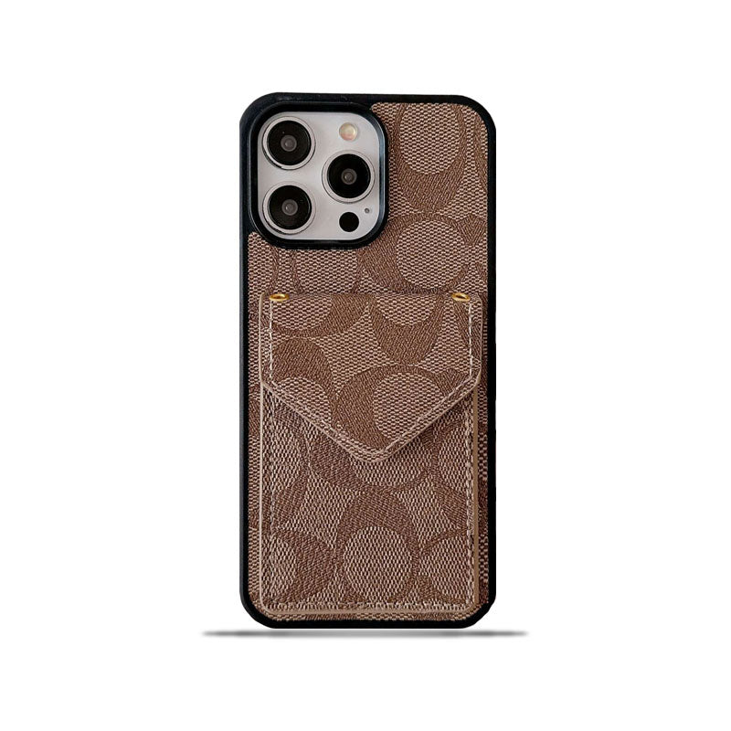 Coach iPhone Case With Card Holder And Strap Light Brown -SJ240513 mysite
