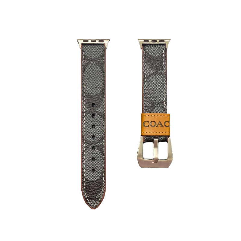 Leather Coach Apple Watch Band Dark brown-YHK244221710 - Bestocase