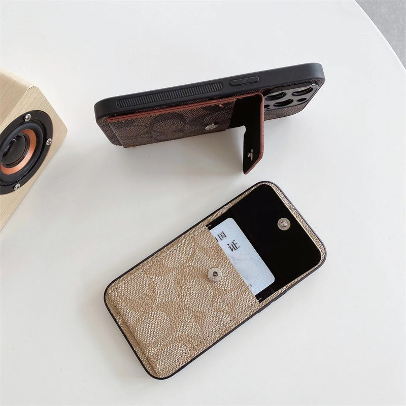 Coach iPhone Case With  Wallet Coffee-HP240513 - Bestocase