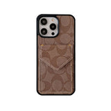 Coach iPhone Case With Card Holder And Strap Dark Brown -SJ240513 - Bestocase