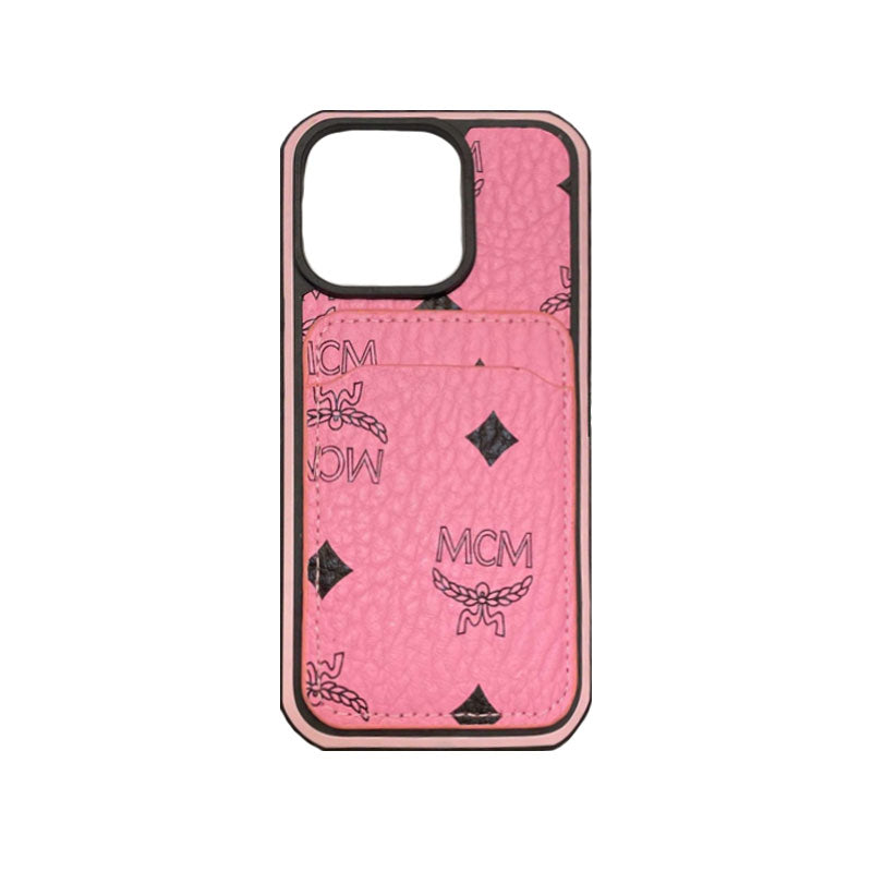MCM iPhone Case With Card Holder  Yellow-MCK240603 - Bestocase