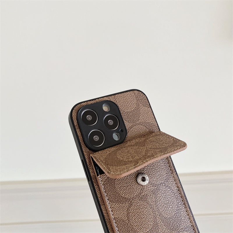 Coach iPhone Case With  Wallet Light Brown-HP240513 - Bestocase
