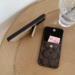 Coach iPhone Case With  Wallet Dark Brown-HP240513 mysite