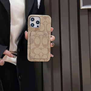Classic Coach  iPhone Case With Card Holder White -JQB240330 - Bestocase