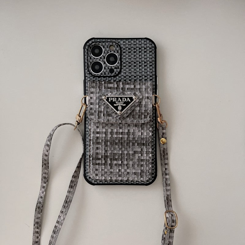Pra Weave Card Bag Crossbody iPhone Case - Bestocase