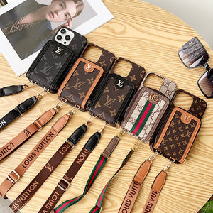 Lou GG Card Holder Chain iPhone Case - Bestocase