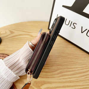 Lou GG Card Holder Chain iPhone Case - Bestocase