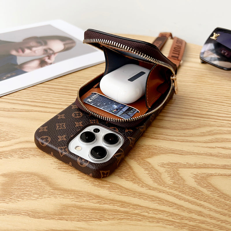 Lou GG Card Holder Chain iPhone Case - Bestocase