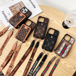 Lou GG Card Holder Chain iPhone Case - Bestocase