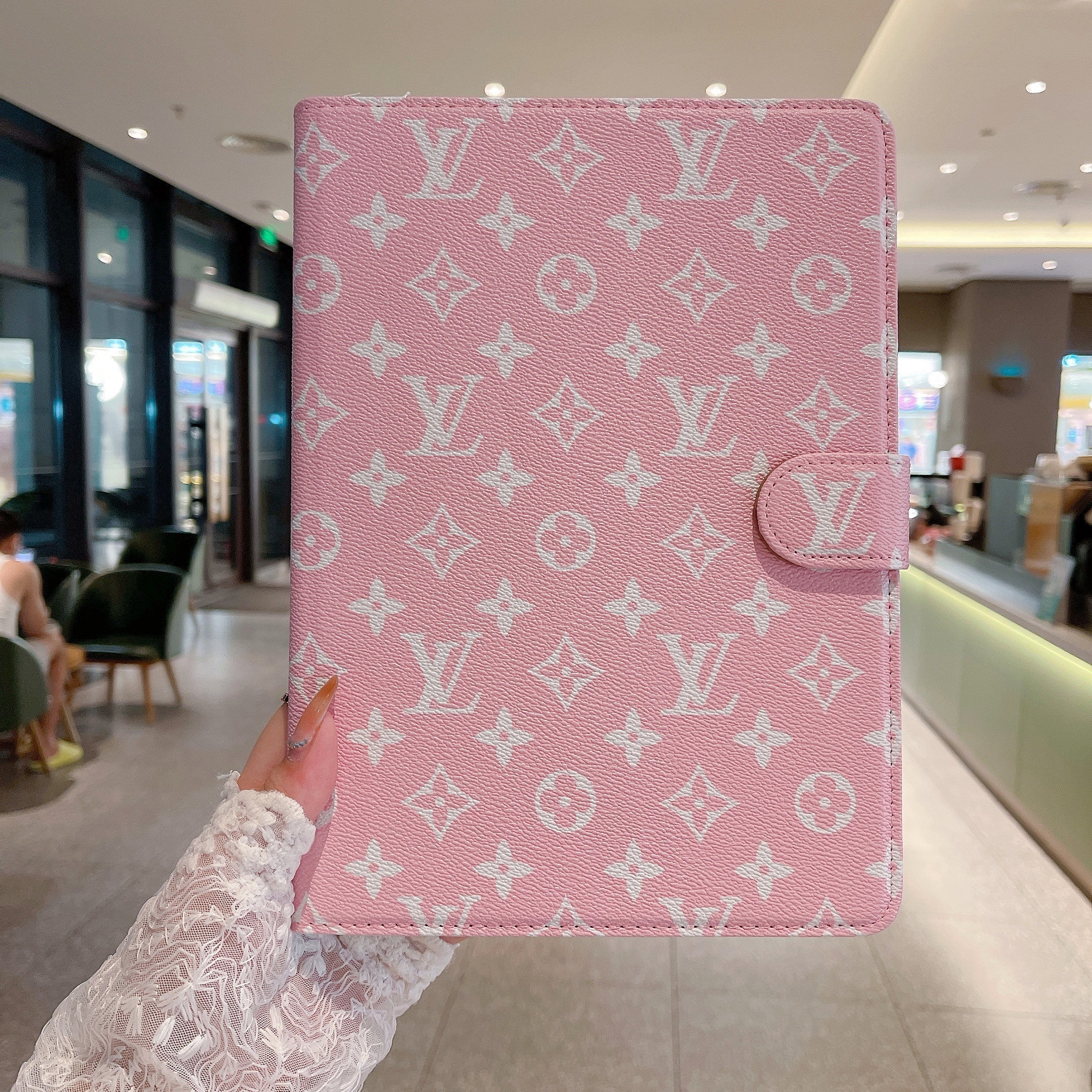 Elegant Monogram Canvas Flip Cover Apple iPad Protective Leather Case - Bestocase