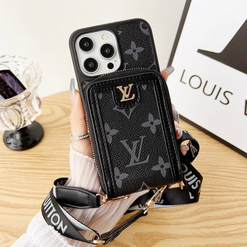 Lou GG Card Holder Chain iPhone Case - Bestocase