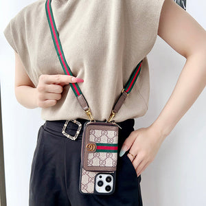 Lou GG Card Holder Chain iPhone Case - Bestocase